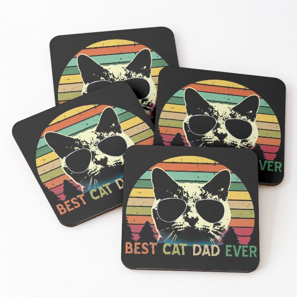 Item preview, BEST CAT DAD EVER Vintage Sunset Cat designed and sold by StranHabesre51.
