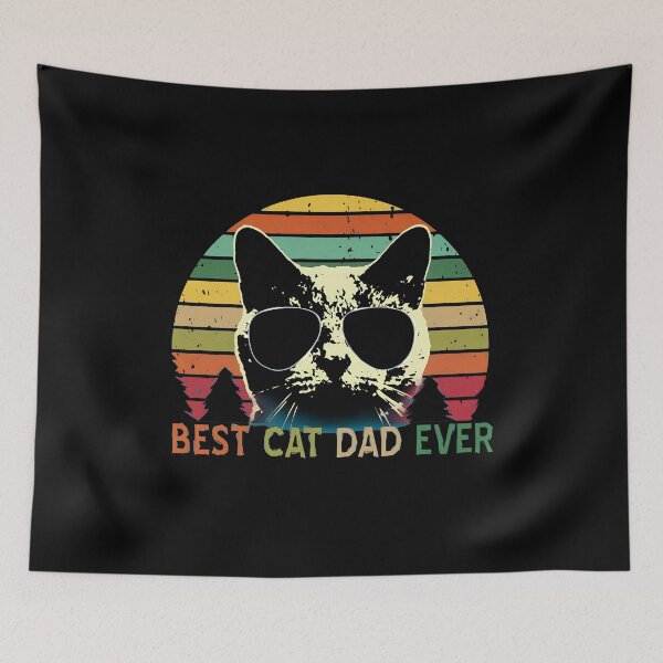 Item preview, BEST CAT DAD EVER Vintage Sunset Cat designed and sold by StranHabesre51.