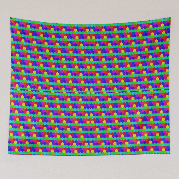 Item preview, Hex — Neon Honeycomb Abstract Art Print designed and sold by VeluxCreative.