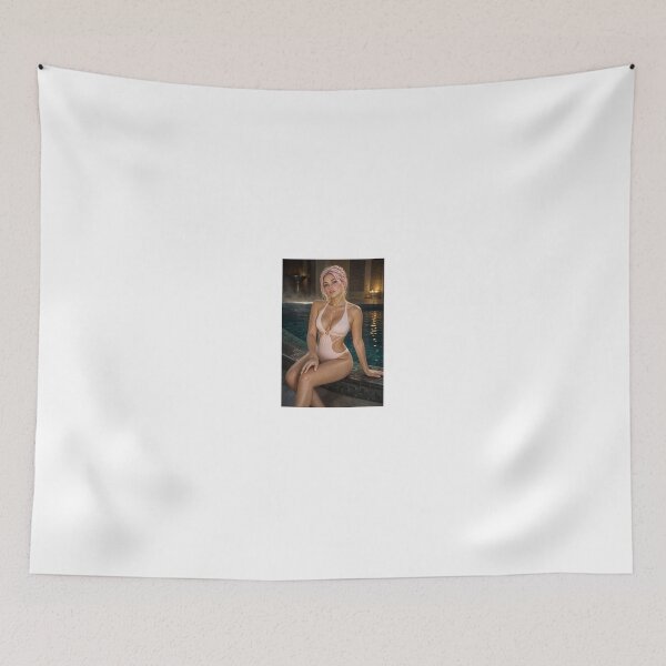 Item preview, Pink Haired Woman in Peach Swimwear by Poolside designed and sold by CathryneDelamort.