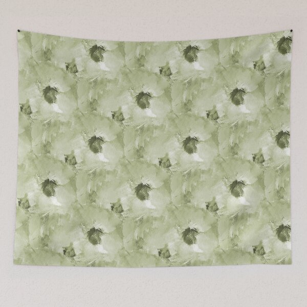 Item preview, Painterly Floral Abstract Pattern in Green designed and sold by Artistestella.