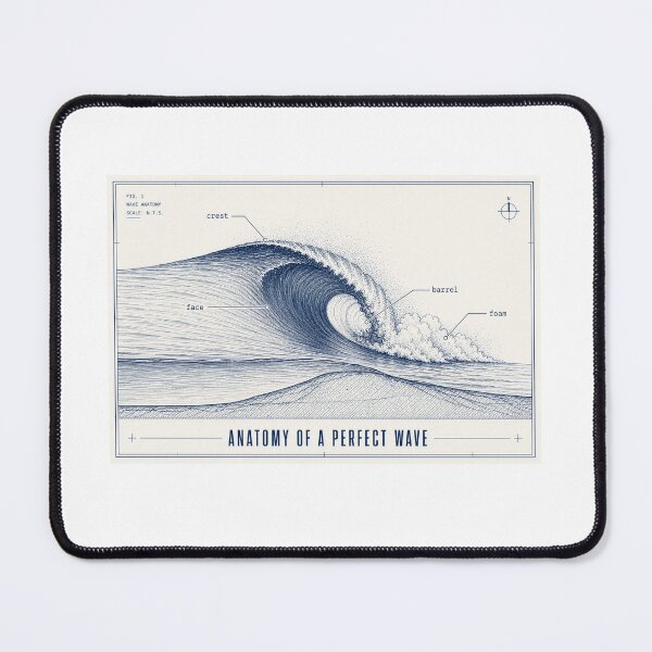 Item preview, Anatomy of a Perfect Wave Surf Science Diagram Illustration Tee Sticker Surfer Gift designed and sold by sharifex.