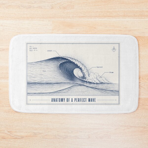 Item preview, Anatomy of a Perfect Wave Surf Science Diagram Illustration Tee Sticker Surfer Gift designed and sold by sharifex.
