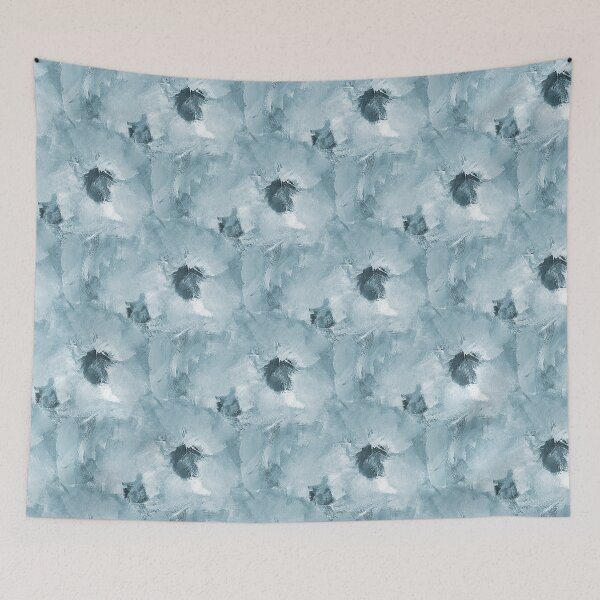 Item preview, Painterly Floral Abstract Pattern in Blue designed and sold by Artistestella.