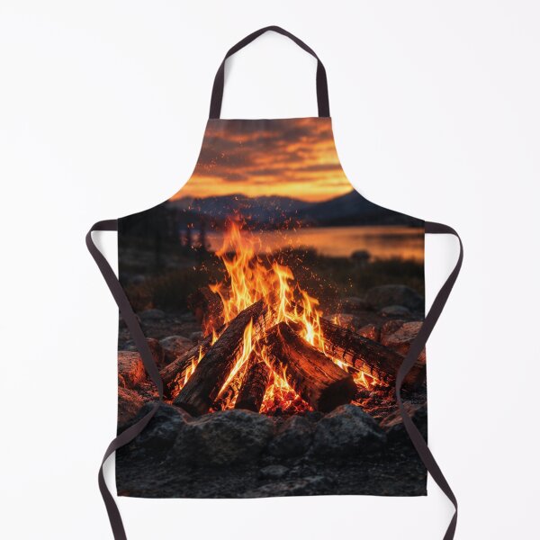 Item preview, Campfire at Sunset by the Lake | Cozy Outdoor Adventure Nature Landscape Design designed and sold by Inkmatic Studio.