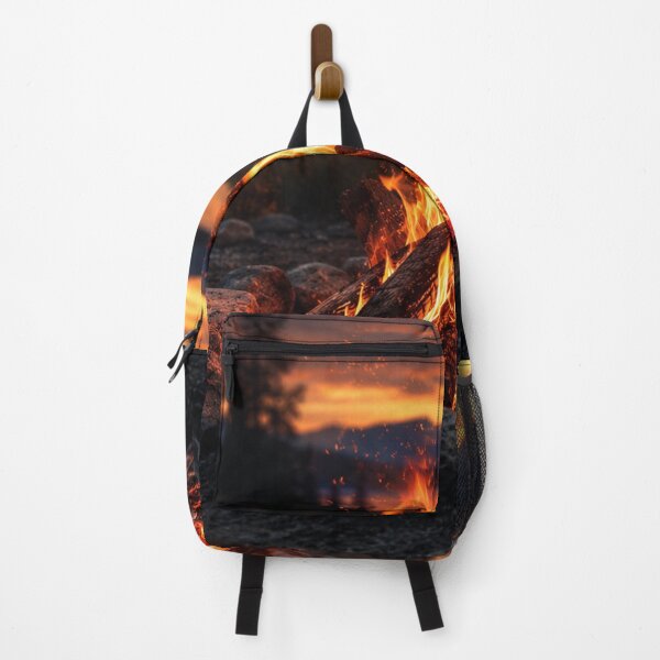 Item preview, Campfire at Sunset by the Lake | Cozy Outdoor Adventure Nature Landscape Design designed and sold by Inkmatic Studio.