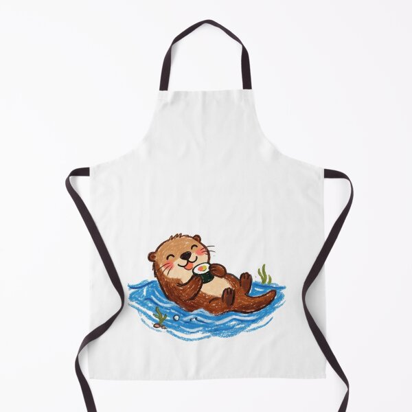 Item preview, Cute Sea Otter Eating Japanese Sushi Roll Illustration designed and sold by TaiwanMemory.