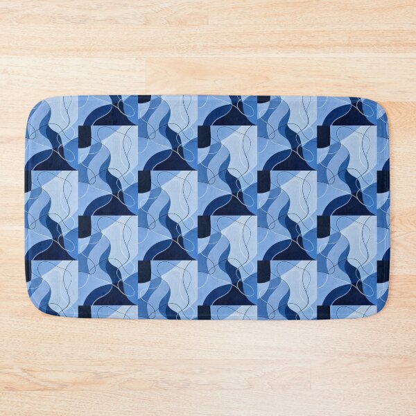 Item preview, Navy Blue Abstract Geometric Wall Art | Modern Indigo Watercolor Print | Luxury Gold Line Minimalist Decor designed and sold by Hookesmode.