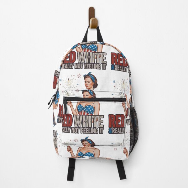 Item preview, Red White & Really Not Feeling It – Retro Patriotic Illustration designed and sold by MerchlyMike.