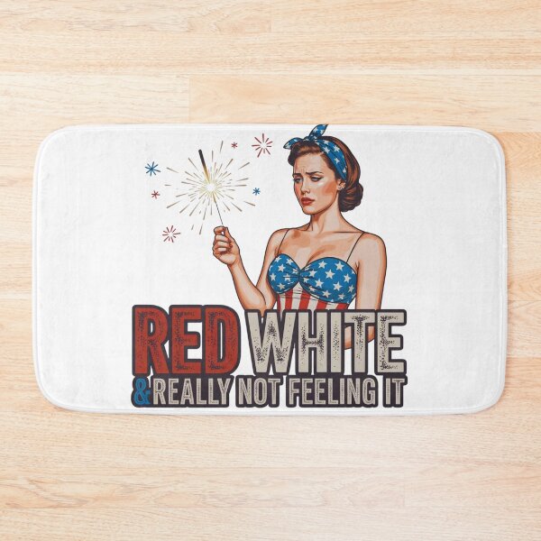Item preview, Red White & Really Not Feeling It – Retro Patriotic Illustration designed and sold by MerchlyMike.
