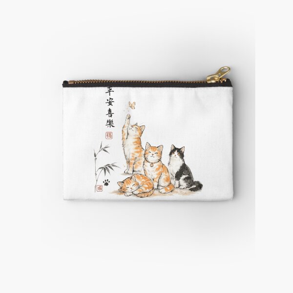 Item preview, Whiskered Zen Cats with Butterfly Charm designed and sold by PlengPoomofArts.