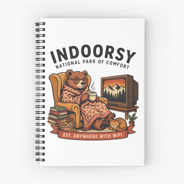 Item preview, Indoorsy National Park of Comfort Funny Introvert Bear Vintage Design designed and sold by ArcticFoxStudio.