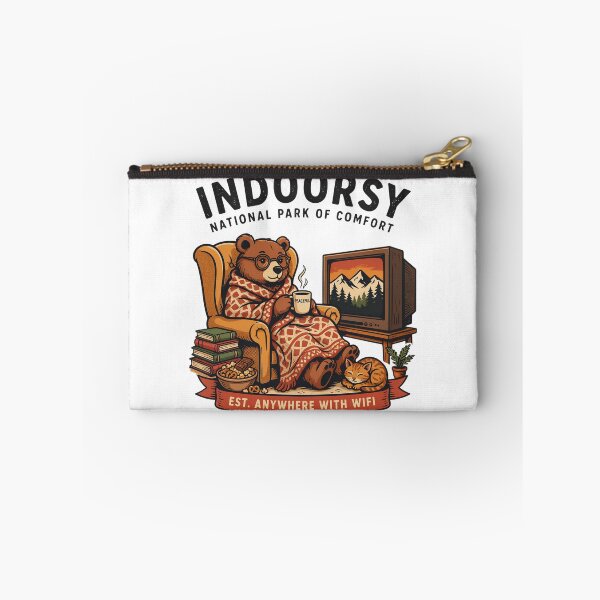 Item preview, Indoorsy National Park of Comfort Funny Introvert Bear Vintage Design designed and sold by ArcticFoxStudio.