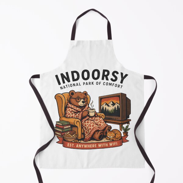 Item preview, Indoorsy National Park of Comfort Funny Introvert Bear Vintage Design designed and sold by ArcticFoxStudio.