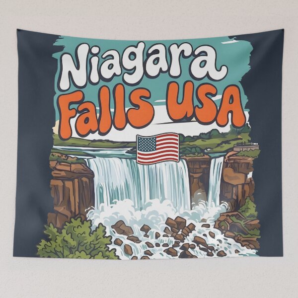 Item preview, Niagara Falls NY USA Cute Waterfall Colorful Landscape  designed and sold by HowToCanadian.