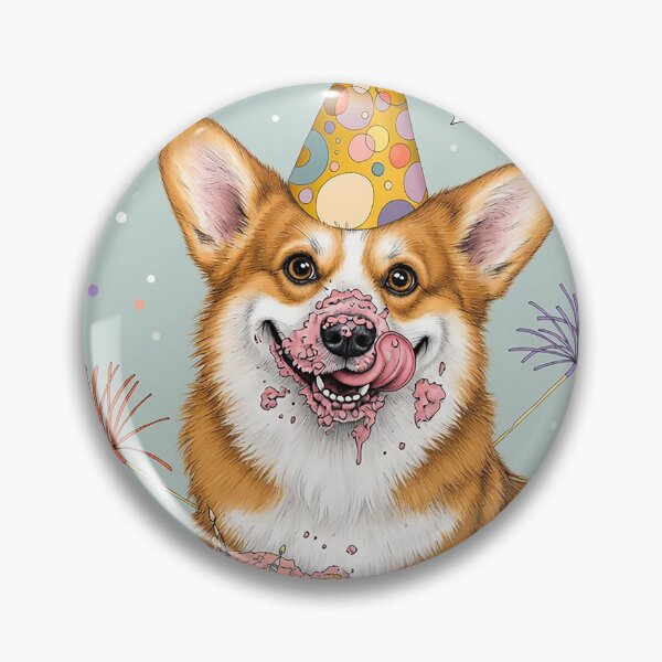 Item preview, Happy Birthday Corgi dog | Cute Retro Arcade Carpet Birthday Card Art designed and sold by Ruta.