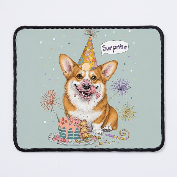 Item preview, Happy Birthday Corgi dog | Cute Retro Arcade Carpet Birthday Card Art designed and sold by Ruta.