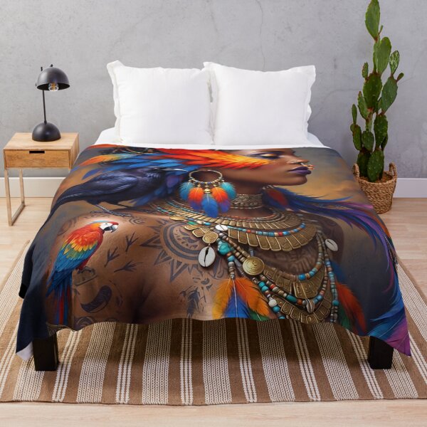 Item preview, Bohemian Macaw Parrot Goddess | Mystical Boho Spirit Animal Art designed and sold by Ruta.