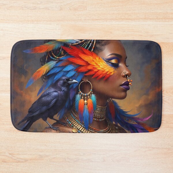 Item preview, Bohemian Macaw Parrot Goddess | Mystical Boho Spirit Animal Art designed and sold by Ruta.
