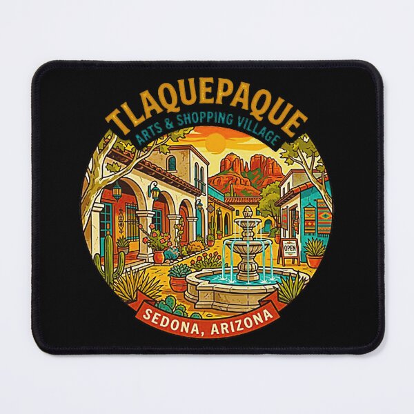 Item preview, Vintage Tlaquepaque Arts and Shopping Village Sedona Arizona Retro Badge designed and sold by MT-Hub | Cute Aesthetic Art, Stickers & Phone Cases.