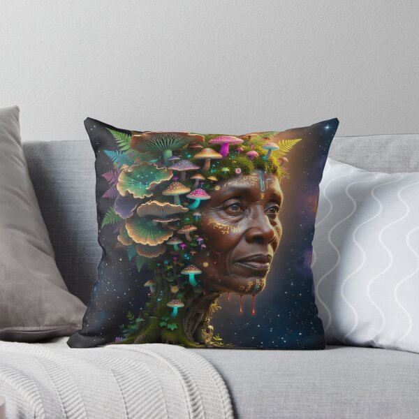 Item preview, Mushroom Boho Goblincore Goddess | Whimsical Forest Spirit Art designed and sold by Ruta.