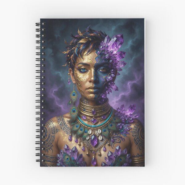 Item preview, Amethyst Tribal Boho Goddess | Mystical Crystal Spirit Art designed and sold by Ruta.
