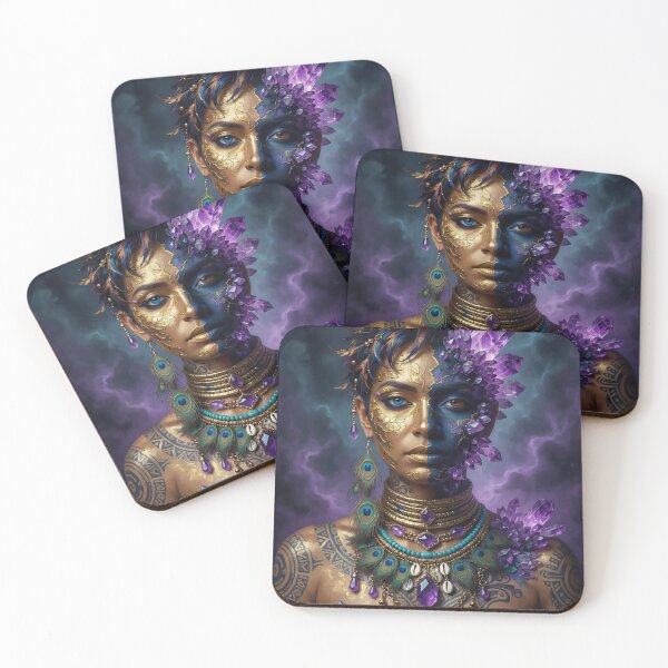 Item preview, Amethyst Tribal Boho Goddess | Mystical Crystal Spirit Art designed and sold by Ruta.