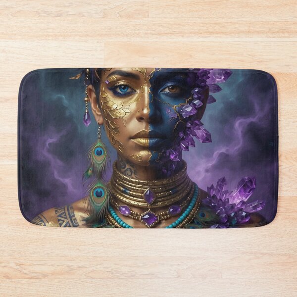 Item preview, Amethyst Tribal Boho Goddess | Mystical Crystal Spirit Art designed and sold by Ruta.