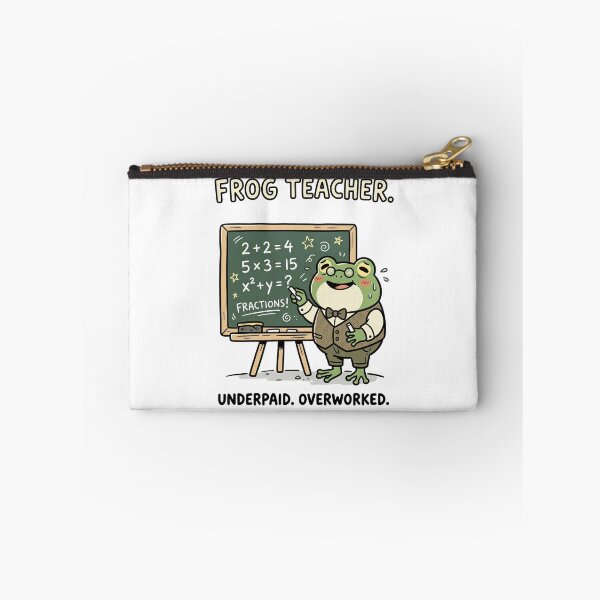 Item preview, Cute Frog Teacher Funny Underpaid Overworked Shirt — Kawaii Doodle Teacher Gift designed and sold by MaynyStudio.