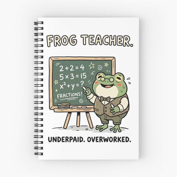 Item preview, Cute Frog Teacher Funny Underpaid Overworked Shirt — Kawaii Doodle Teacher Gift designed and sold by MaynyStudio.