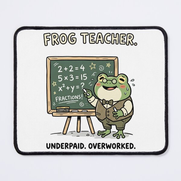 Item preview, Cute Frog Teacher Funny Underpaid Overworked Shirt — Kawaii Doodle Teacher Gift designed and sold by MaynyStudio.