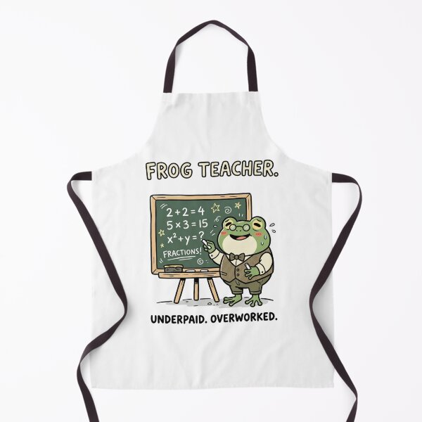 Item preview, Cute Frog Teacher Funny Underpaid Overworked Shirt — Kawaii Doodle Teacher Gift designed and sold by MaynyStudio.