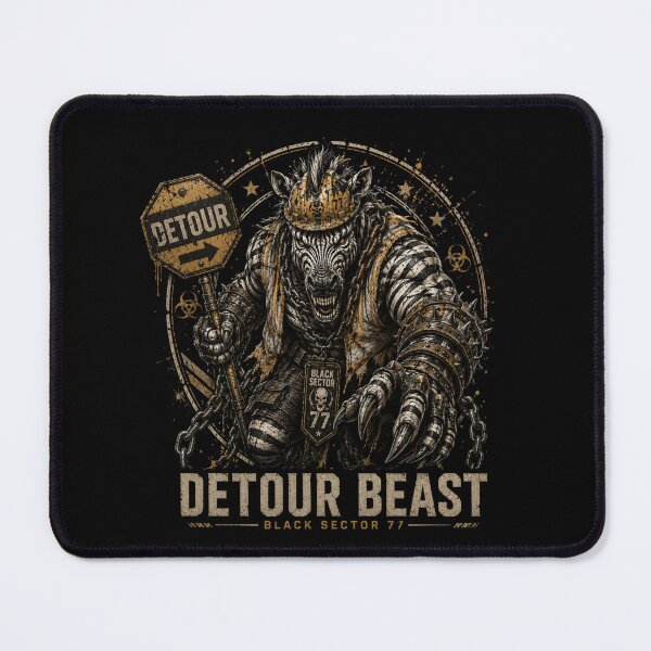 Item preview, Detour Beast - Black Sector 77 Zebra Roadwork Monster designed and sold by BlackSector77.