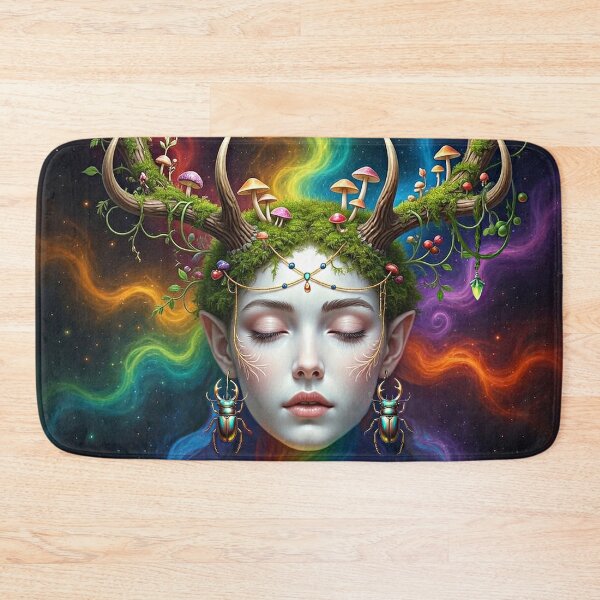 Item preview, Forest Goddess | Retro Arcade Carpet Mystical Nature Art designed and sold by Ruta.