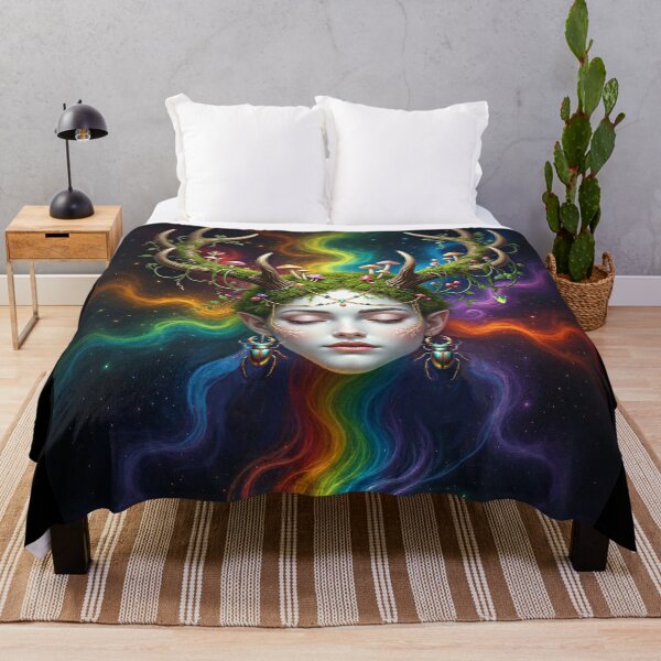 Item preview, Forest Goddess | Retro Arcade Carpet Mystical Nature Art designed and sold by Ruta.