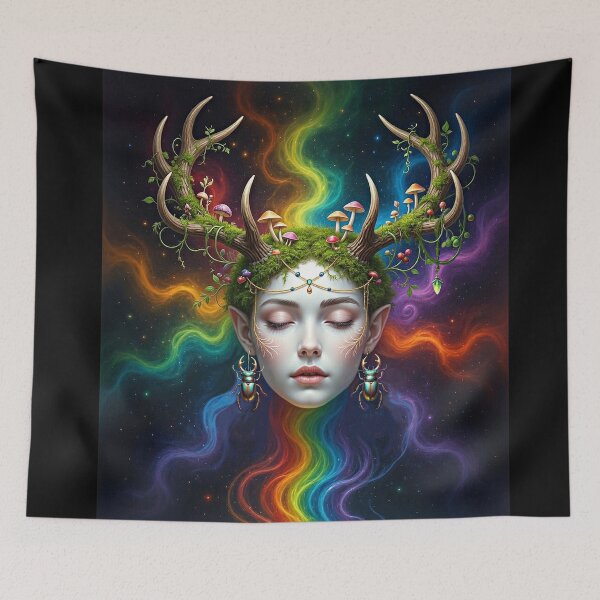 Item preview, Forest Goddess | Retro Arcade Carpet Mystical Nature Art designed and sold by Ruta.