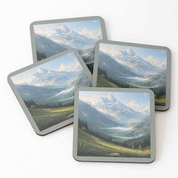Item preview, Serene Nature Scene - Mountains and Meadow designed and sold by Nene Bird Designs.