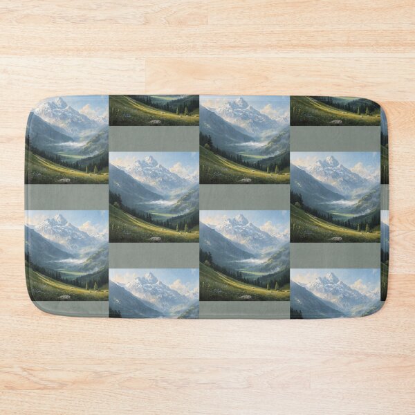 Item preview, Serene Nature Scene - Mountains and Meadow designed and sold by Nene Bird Designs.