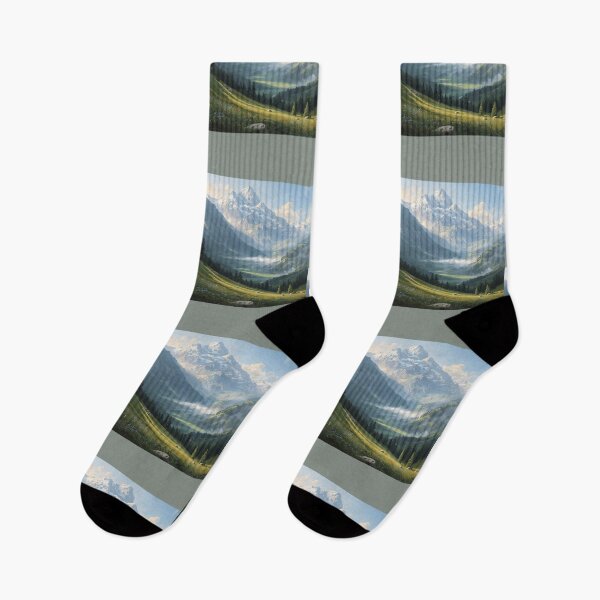 Item preview, Serene Nature Scene - Mountains and Meadow designed and sold by Nene Bird Designs.