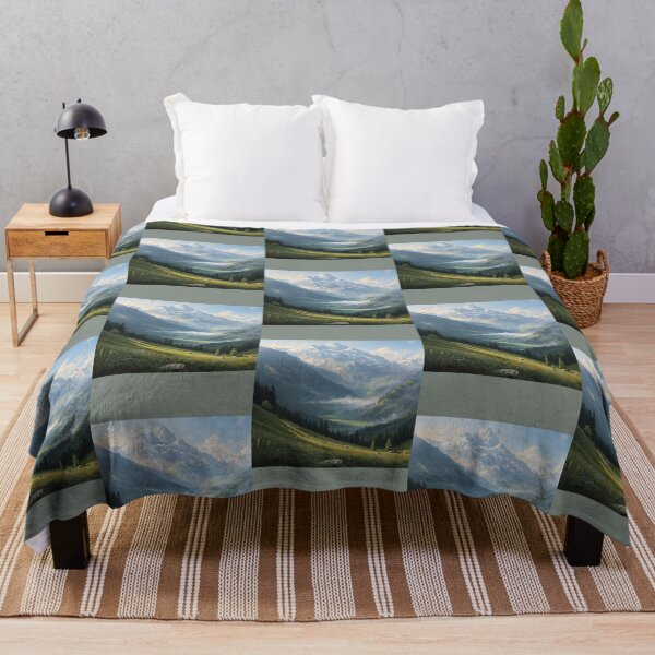 Item preview, Serene Nature Scene - Mountains and Meadow designed and sold by Nene Bird Designs.