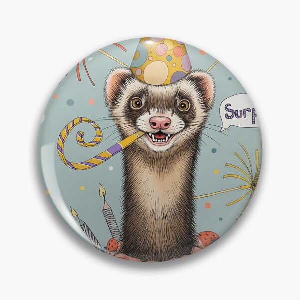 Item preview, Cute Happy Birthday Ferret | Retro Arcade Carpet Birthday Card Art designed and sold by Ruta.