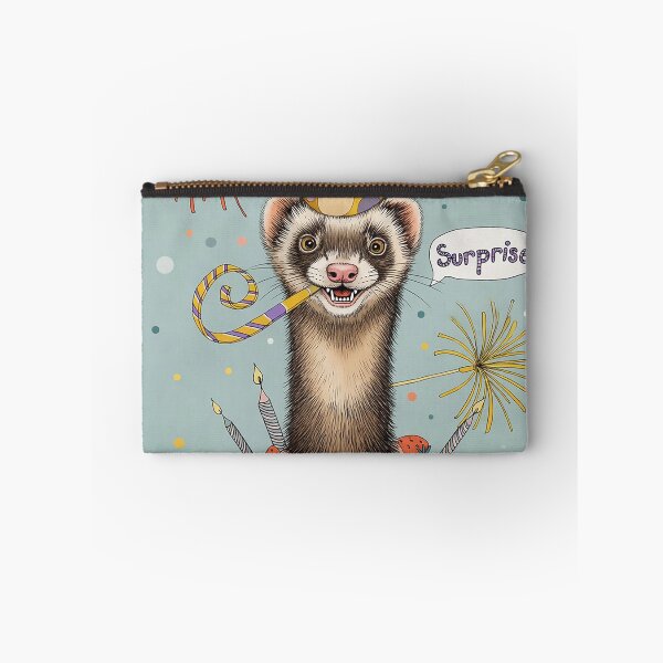 Item preview, Cute Happy Birthday Ferret | Retro Arcade Carpet Birthday Card Art designed and sold by Ruta.