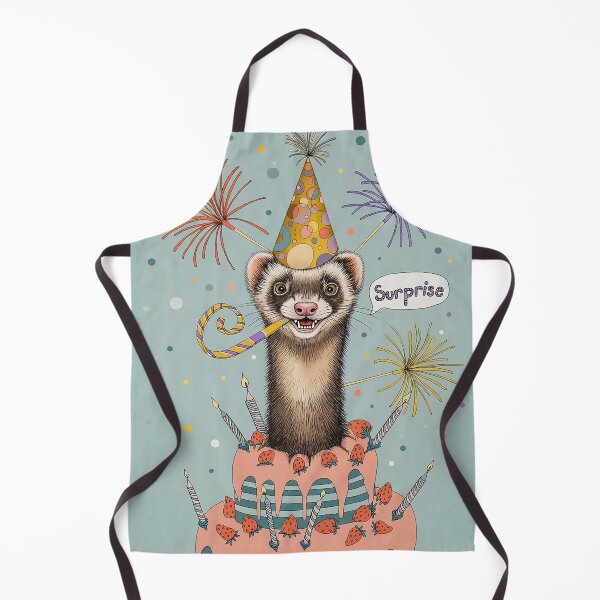 Item preview, Cute Happy Birthday Ferret | Retro Arcade Carpet Birthday Card Art designed and sold by Ruta.