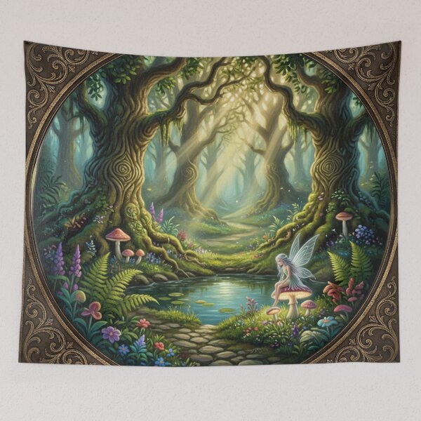 Item preview, Enchanted Forest Landscape | Mystical Fantasy Nature Art designed and sold by Ruta.