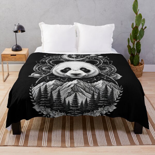 Item preview, Tribal Panda | Cute Boho Black and White Tattoo Art designed and sold by Ruta.