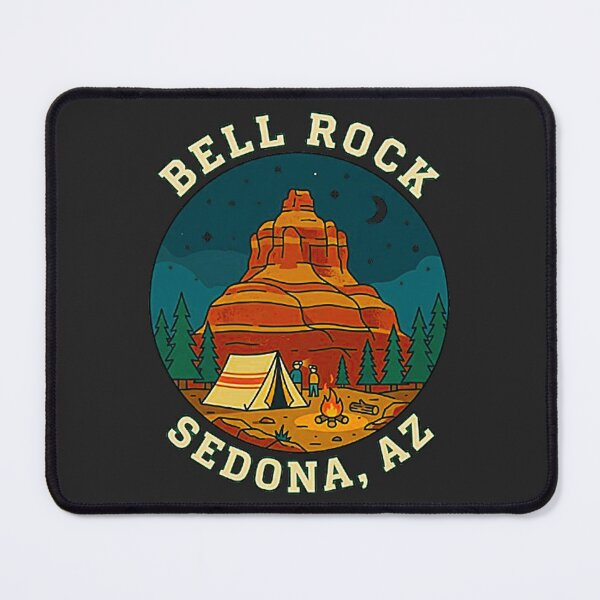 Item preview, Vintage Bell Rock Sedona Arizona Night Camping Retro Badge designed and sold by MT-Hub | Cute Aesthetic Art, Stickers & Phone Cases.