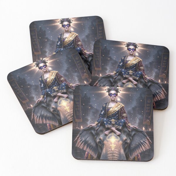 Item preview, Thai Goddess on Elephant | Retro Arcade Carpet Cultural Mythology Art designed and sold by Ruta.