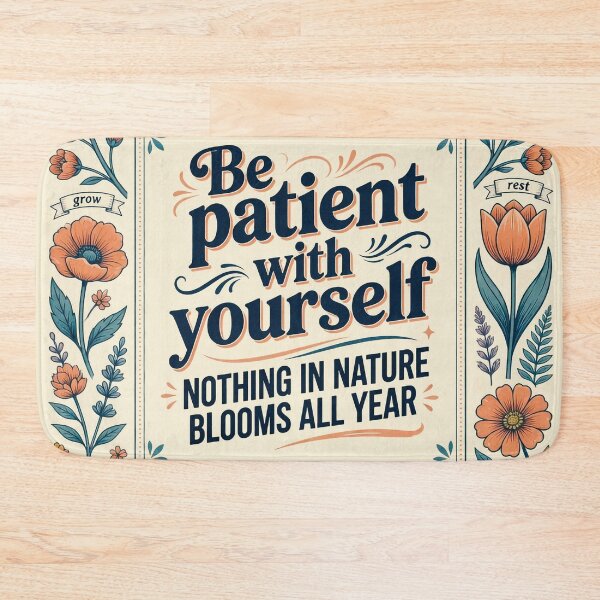 Item preview, Be Patient With Yourself | Retro Arcade Carpet Self-Love Mindfulness Art designed and sold by Ruta.