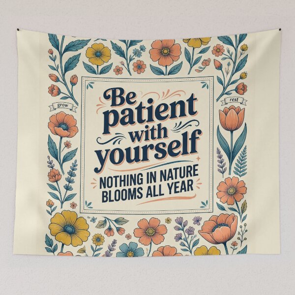 Item preview, Be Patient With Yourself | Retro Arcade Carpet Self-Love Mindfulness Art designed and sold by Ruta.