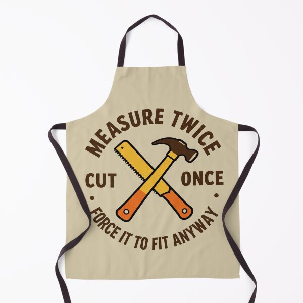 Item preview, Measure Twice Cut Once Force It To Fit Vintage Badge by Vintry off. designed and sold by VintryOff.